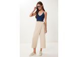 Hoge Taille Wijdvalige Croppants met Strikdetail