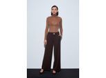 Hoge Taille Wijde Pijpen Crepe Broek