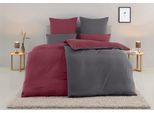 Wendebettwäsche OTTO HOME "Desner2 100% Microfaser, extra weich, allergikerfreundlich", rot (bordeaux), B/L: 200cm x 200cm, 1 Stk., 2 Stk., Microfaser, B/L: 80cm x 80cm & 80cm x 80cm, 3 Stk., Microfaser, Obermaterial: 100% Polyester, Bettwäsche, Wendebettwäsche, Premium Qualität, uni, schnell trocknend, pflegeleicht, ab 135x200 cm