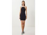 Halterneck Gestreepte Bodycon Mini Jurk