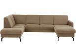 Wohnlandschaft DIE PLANBAR, asina mandel, B:307cm H:88cm T:190cm, 94% Polyester, 6% Nylon, Sofas, Wohnlandschaft, Wahlweise mit Kopfstützen, Stauraum und motorischer Vorziehbank