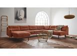 Wohnlandschaft OTTO HOME "Nordfyn U-Form", braun (cognac), B:323cm H:81cm T:239cm, Luxus-Microfaser Lederoptik (100% Polyester);Struktur weich (100% Polyester);100% NaturLEDER, Sofas, Wohnlandschaft, edles Design in 3 Bezugsqualitäten