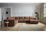 Wohnlandschaft OTTO HOME "Hobro U-Form", braun (cognac), B:348cm H:80cm T:270cm, Luxus-Microfaser Lederoptik (100% Polyester;Struktur grob (100% Polyester);Samtoptik (100% Polyester), Sofas, Wohnlandschaft, in 3 Bezugsqualitäten in vielen Farben