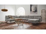 Wohnlandschaft OTTO HOME "Nordfyn U-Form", grau, B:323cm H:81cm T:239cm, Luxus-Microfaser Lederoptik (100% Polyester);Struktur weich (100% Polyester);100% NaturLEDER, Sofas, Wohnlandschaft, edles Design in 3 Bezugsqualitäten
