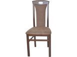 4-Fußstuhl, braun (braun, nussbaum nachbildung, braun), B:45cm H:95cm T:48cm, HOFMANN LIVING AND MORE, Stühle, 4-Fußstuhl