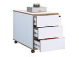 Container VCM "Holz Rollcontainer Bürocontainer Salia 3 Schublade", weiß, B:42cm T:70cm, Obermaterial: 100% Holz Wood., Rollwagen, Container