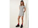Gestreepte Ribbels Bodycon Mini jurk