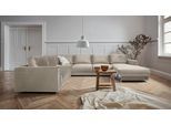 Wohnlandschaft OTTO HOME "Hobro U-Form", beige, B:348cm H:80cm T:270cm, Luxus-Microfaser Lederoptik (100% Polyester;Struktur grob (100% Polyester);Samtoptik (100% Polyester), Sofas, Wohnlandschaft, in 3 Bezugsqualitäten in vielen Farben