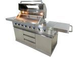 Gasgrill BUSCHBECK "Outdoorküche Bristol", silber (edelstahlfarben), B:214cm H:119cm T:64,5cm, Grills, Gasgrill