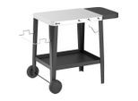 Outsunny Grillwagen, Schwarz, Metall, 67.5x80.5x115 cm, Grills & Outdoor-Küchen, Holzkohlegrills