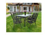 Gardenson , Metall, Glas, Textil , rechteckig , Stühle klappbar , Gartenmöbel, Gartenmöbel-Sets, Gartengarnituren