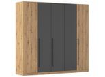 Möbelix , Grau, Eiche Artisan , Holzwerkstoff , 3 Fächer , 226x210x54 cm , Schlafzimmer, Kleiderschränke, Drehtürenschränke