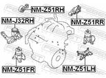FEBEST Lagerung, Motor nmz51fr vorne für NISSAN