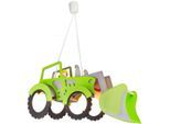 Kinderhängeleuchte Traktor, Grün, Silber, Holz, 20x60 cm, höhenverstellbar, Lampen & Leuchten, Innenbeleuchtung, Leuchten nach Räumen, Babyzimmerlampen