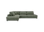 Livetastic Ecksofa, Grün, Kunststoff, 5-Sitzer, Füllung: Schaumstoff, Ottomane links, L-Form, 332x244 cm, Made in EU, seitenverkehrt erhältlich, Wohnzimmer, Sofas & Couches, Wohnlandschaften, Ecksofas