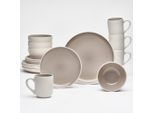 Van Well Kombiservice London, Taupe, Keramik, 16-teilig, 360 ml,660 ml, robust, lebensmittelecht, Essen & Trinken, Geschirr, Geschirr-Sets, Kombiservice