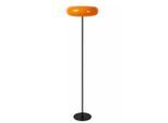 Lucide Stehleuchte Sentino, Orange, Schwarz, Glas, Metalloptik,Metalloptik, rund,rund, 40x150x40 cm, RoHS, Reach, Europäischer Sicherheitsstandard, Lampen & Leuchten, Innenbeleuchtung, Leuchten nach Räumen, Wohnzimmerlampen