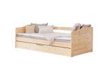 Livetastic Ausziehbett 837349 Melinda, Kiefer, Holz, Kiefer, massiv, Höhe ca. 12 cm, 90x200 cm, Fsc, nur für Rollroste geeignet, Kinderzimmer & Jugendzimmer, Kindermöbel, Kinderbetten, Ausziehbetten