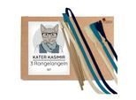 Kater Kasimir RANGELANGEL - Spielangel für Katzen aus Naturmaterial: Buchenholz mit Baumwollband (3er-Set)