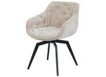 Livetastic , Schwarz, Beige , Metall, Textil , 59.5x84x63.5 cm , Sitzfläche 360° drehbar, inklusive Armlehnen ,