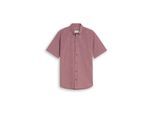 TOM TAILOR Herren Regular Fit Kurzarmhemd mit Karomuster, rosa, Kariert, Gr. M