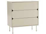 Xora Kommode , Seidengrau , Metall, Holzwerkstoff , 3 Schublade(n) Schubladen , 80x85x40 cm , Kleinmöbel, Kommoden, Kommoden