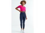 Elastisches Crop-T-Shirt mit Rundhalsausschnitt