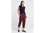 Damen Capri-Hosen mit Gürtel und geradem Bein