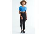 Elastisches Crop-T-Shirt mit Rundhalsausschnitt