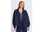 Overmaatse Katoenen Denim Knopjasje
