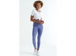 Elastisches Crop-T-Shirt mit Rundhalsausschnitt