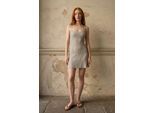 Geribbelde Bodycon Mini-Jurk met vierkante Hals