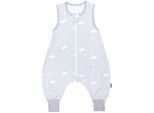 Babyschlafsack TUPTAM "Schlafsack mit Füßen Babyschlafsack mit Beinen Unwattiert" Gr. 104, grau (wolken mit sternen und mond grau (clouds)), Schlafsäcke, Baby, L: 110cm, Obermaterial: 100% Baumwolle CO., L:110cm
