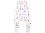 Babyschlafsack TUPTAM "Schlafsack mit Füßen Babyschlafsack mit Beinen Unwattiert" Gr. 104, beige (waldtiere, igel, rehe), Schlafsäcke, Baby, L: 110cm, Obermaterial: 100% Baumwolle CO., L:110cm