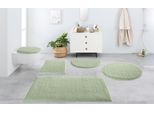 Badematte OTTO HOME "Vanessa, Badvorleger, Badezimmer Teppich" Gr. 8, grün (seegrün), H:10mm, Polyester, Badematten, Badematte, Badteppich, weiche Haptik, unifarben