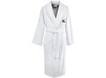 Bademantel LACOSTE "LRENE" Gr. L, blanc, L, Baumwolle, Hausmäntel, Bademantel, mit Logostickerei Lacoste Krokodil