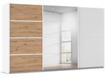 Kleiderschrank OTTO HOME "Mehrzweckschrank Aktenschrank Möbel Mietswohnung Schlafzimmer AVOLA", weiß (alpinweiß, eiche artisan, leisten weiß), B:360cm H:210cm T:62cm, Holzwerkstoff, Schränke, Kleiderschrank, mit eleganten Zierleisten in Chrom, Schwarz oder Weiß MADE IN GERMANY