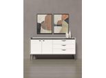 Kommode OTTO HOME "Soffy Kombikommode, Sideboard, Schubladenkommode", weiß (pepper weiß, eiche melinga grau), B:167cm H:86cm T:50cm, Holzwerkstoff, MDF, Sideboards, Kommode, UV lackiert, Soft Close Funktion, Metallgestell in Anthrazit Dekor