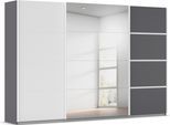 Kleiderschrank OTTO HOME "Mehrzweckschrank Aktenschrank Möbel Mietswohnung Schlafzimmer AVOLA", grau (graumetallic, alpinweiß, leisten weiß), B:315cm H:210cm T:62cm, Holzwerkstoff, Schränke, Kleiderschrank, mit eleganten Zierleisten in Chrom, Schwarz oder Weiß MADE IN GERMANY