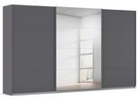 Kleiderschrank OTTO HOME "Mehrzweckschrank Aktenschrank Möbel Mietswohnung Schlafzimmer AVOLA", grau (graumetallic, leisten graumetallic), B:360cm H:210cm T:62cm, Holzwerkstoff, Schränke, Kleiderschrank, mit eleganten Zierleisten in Chrom, Schwarz oder Weiß MADE IN GERMANY
