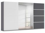 Kleiderschrank OTTO HOME "Mehrzweckschrank Aktenschrank Möbel Mietswohnung Schlafzimmer AVOLA", grau (graumetallic, alpinweiß, leisten weiß), B:360cm H:229cm T:62cm, Holzwerkstoff, Schränke, Kleiderschrank, mit eleganten Zierleisten in Chrom, Schwarz oder Weiß MADE IN GERMANY