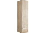 Kleiderschrank PRIESS "Schrank Garderobe Wäscheschrank Barcelona in 5 Breiten", braun (struktureichefarben hell), B:48cm H:193cm T:54cm, Holzwerkstoff, Schränke, Kleiderschrank, viel Stauraum, geräumige Schubkästen, mit Spiegel, MADE IN GERMANY