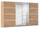 Kleiderschrank OTTO HOME "Mehrzweckschrank Aktenschrank Möbel Mietswohnung Schlafzimmer AVOLA", beige (eiche artisan, leisten weiß), B:360cm H:229cm T:62cm, Holzwerkstoff, Schränke, Kleiderschrank, mit eleganten Zierleisten in Chrom, Schwarz oder Weiß MADE IN GERMANY