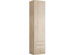 Kleiderschrank PRIESS "Schrank Garderobe Wäscheschrank Barcelona in 5 Breiten", braun (struktureichefarben hell), B:48cm H:193cm T:36cm, Holzwerkstoff, Schränke, Kleiderschrank, viel Stauraum, geräumige Schubkästen, mit Spiegel, MADE IN GERMANY