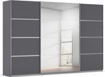 Kleiderschrank OTTO HOME "Mehrzweckschrank Aktenschrank Möbel Mietswohnung Schlafzimmer AVOLA", grau (graumetallic, leisten chrom), B:315cm H:210cm T:62cm, Holzwerkstoff, Schränke, Kleiderschrank, mit eleganten Zierleisten in Chrom, Schwarz oder Weiß MADE IN GERMANY