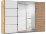Kleiderschrank OTTO HOME, beige (eiche artisan, alpinweiß, leisten chrom), B:315cm H:210cm T:62cm, Holzwerkstoff, Schränke, Kleiderschrank, mit eleganten Zierleisten in Chrom, Schwarz oder Weiß MADE IN GERMANY