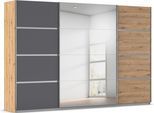 Kleiderschrank OTTO HOME "Mehrzweckschrank Aktenschrank Möbel Mietswohnung Schlafzimmer AVOLA", beige (eiche artisan, graumetallic, leisten chrom), B:315cm H:229cm T:62cm, Holzwerkstoff, Schränke, Kleiderschrank, mit eleganten Zierleisten in Chrom, Schwarz oder Weiß MADE IN GERMANY