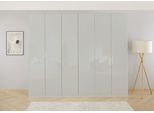 Kleiderschrank OTTO HOME "Mehrzweckschrank Aktenschrank Möbel Mietswohnung Schlafzimmer KOLUNA", grau (seidengrau, glas seidengrau), B:271cm H:229cm T:54cm, Holzwerkstoff, Schränke, Kleiderschrank, inkl. 2 Innenschubladen sowie extra Einlegeböden MADE IN GERMANY