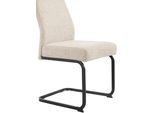 Freischwinger HELA "KERTIN", beige (beige, schwarz), B:48cm H:100cm T:64cm, Metall, Polyester, Stoff, Stühle, Freischwinger, XL Sitzbreite, Griff, Federkorb, 140kg belastbar