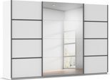 Kleiderschrank OTTO HOME "Mehrzweckschrank Aktenschrank Möbel Mietswohnung Schlafzimmer AVOLA", weiß (alpinweiß, leisten graumetallic), B:315cm H:229cm T:62cm, Holzwerkstoff, Schränke, Kleiderschrank, mit eleganten Zierleisten in Chrom, Schwarz oder Weiß MADE IN GERMANY